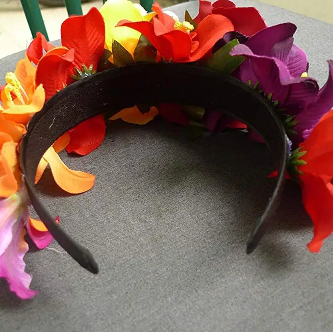 Mexican Flower Crown Headband Halloween Party Costume Dia de Los Muertos Headpiece