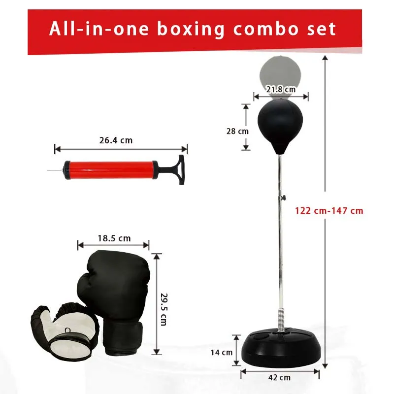 new Vertical 360 Degree Swing Boxing Column Free Standing Punching Speed Inflatable Pear Ball