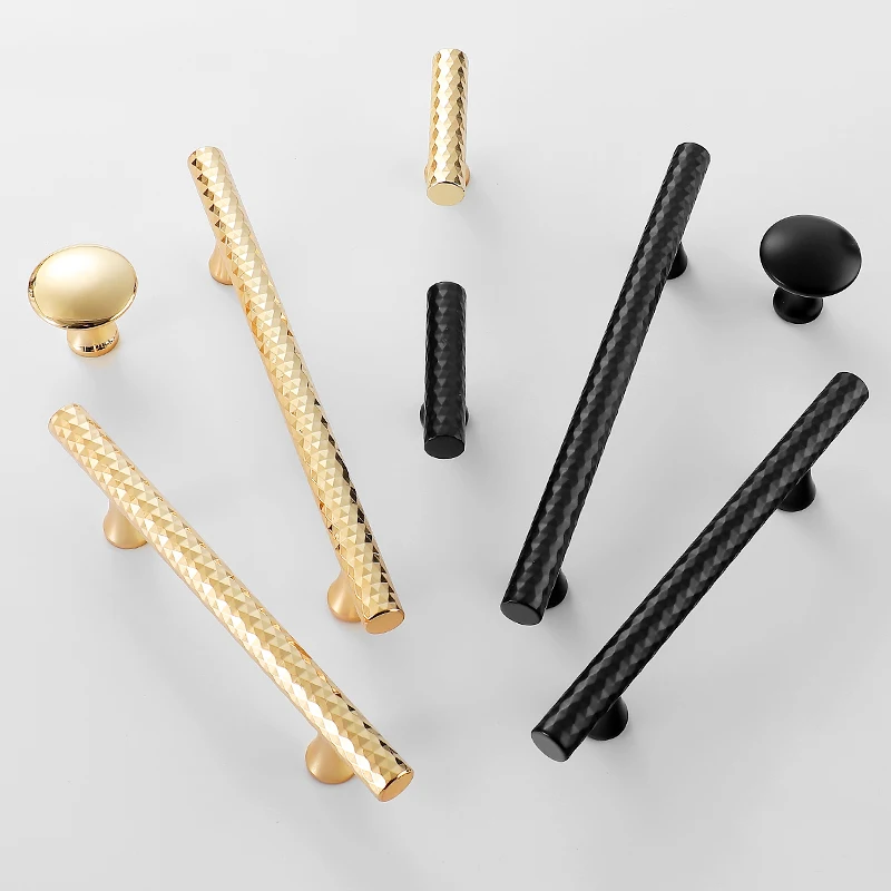 American Wardrobe Pull Hand Pure Copper Light Luxury Nordic Brass Drawer Bright Gold Single Hole All Copper Cabinet Door Handle