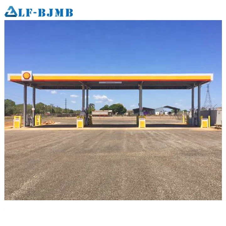 Prefab Steel Structure Design gas station canopy