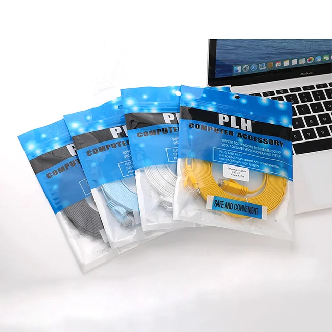 Factory price CAT6 Molded RJ45 Ultra Slim flat Ethernet Patch network LAN cable UTP flat patch cord 1.5m