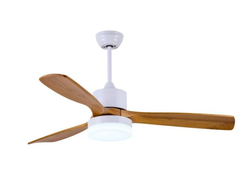 modern decoration living room  white blade smart mini remote control led light ceiling fan