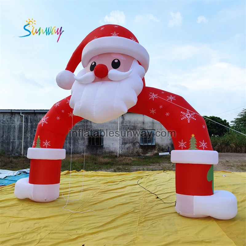 Hot Selling Festival Event Outdoor Party Decoration Entrance Door Led Light Inflatable Christmas Arch