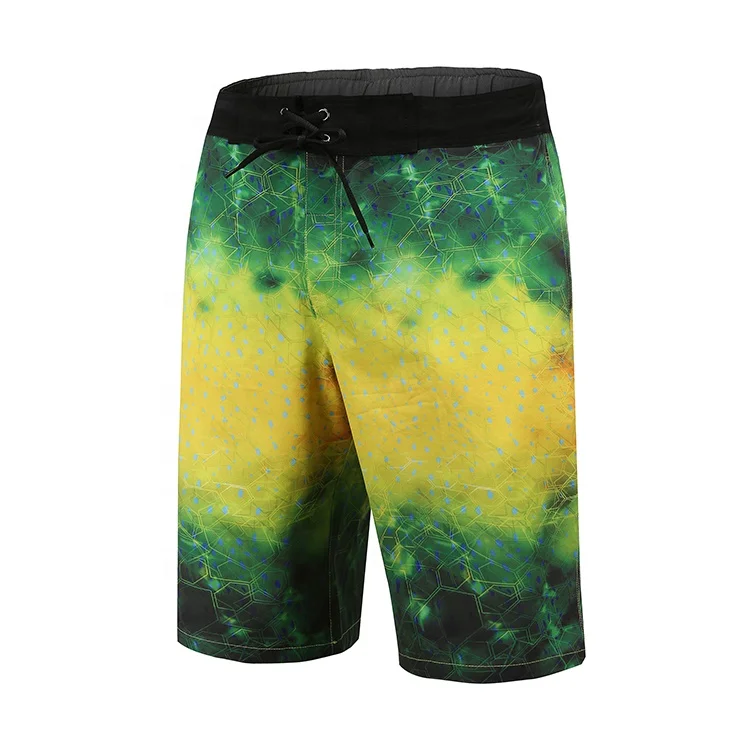 High quality custom logo  green dorado sublimation print pelagic mens fishing shorts Board shorts Swim trunks