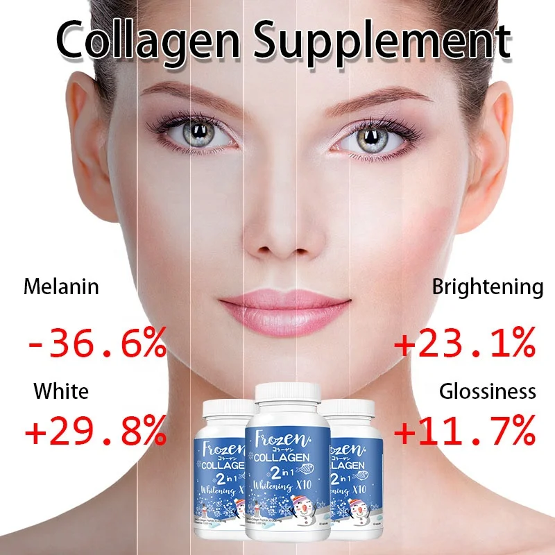 Frozen collagen whitening detox capsule L-glutathione Marine Collagen Vitamins Skin Brightening pills Hair nails smooth capsules