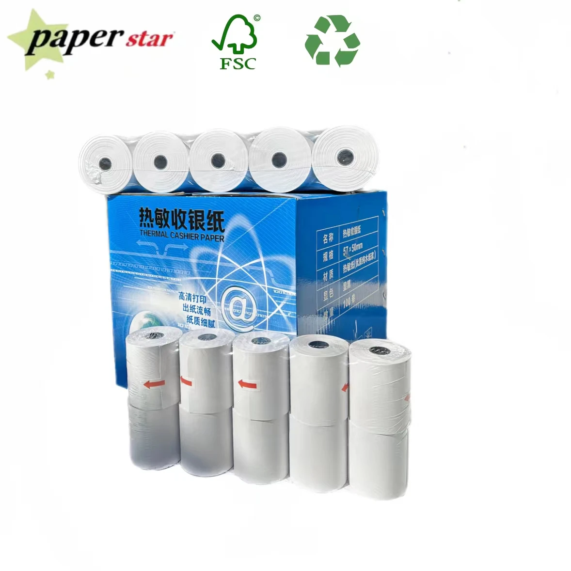 Singapore supermarket catering popular thermal paper 80*80 57*40 support customized personality logo