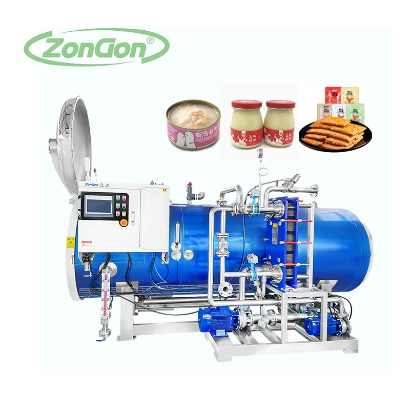 Factory Price Hot Water Pump Canner Pressure Cooker Can Pouched Foods Juice Sterilizer Retort autoclave machine