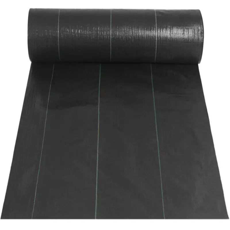 High permeability Black and green weed control mat woven roving agricultural ground cover