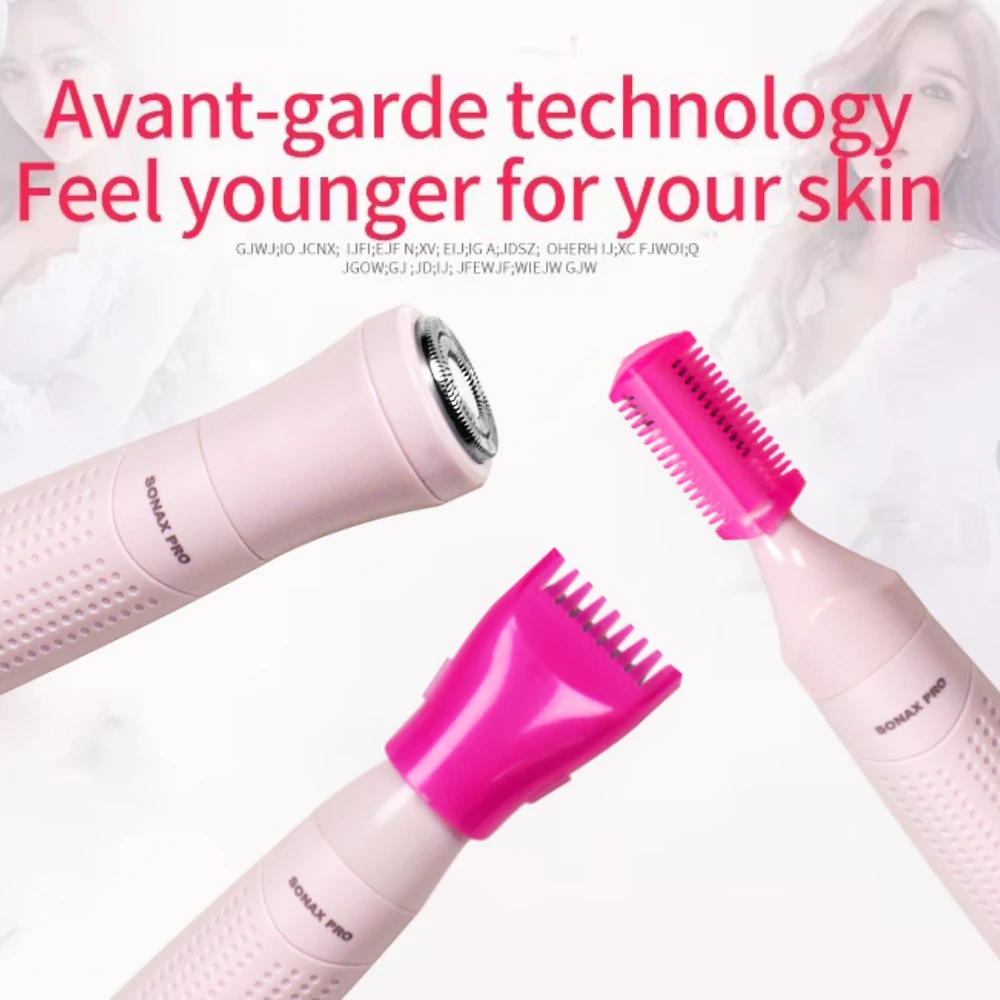 3 in 1 Washable Lady Shaver Face and Body Shaver Sideburn Eyebrow Trimmer Grooming Kit
