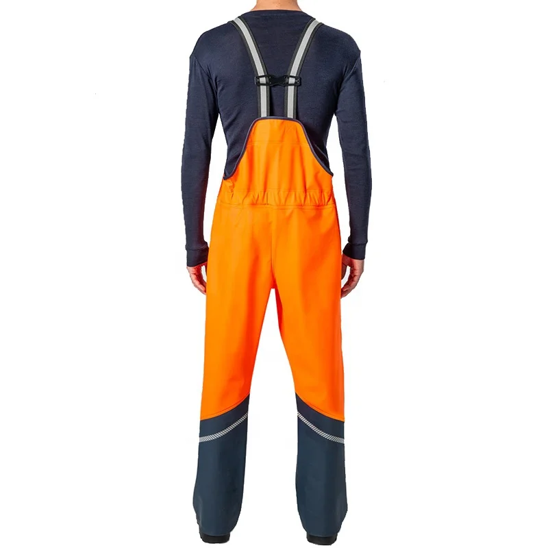 Factory Direct Safety Suit Waterproof Orange Rain Wear Heavy Duty Performance Rain Trousers Bib
