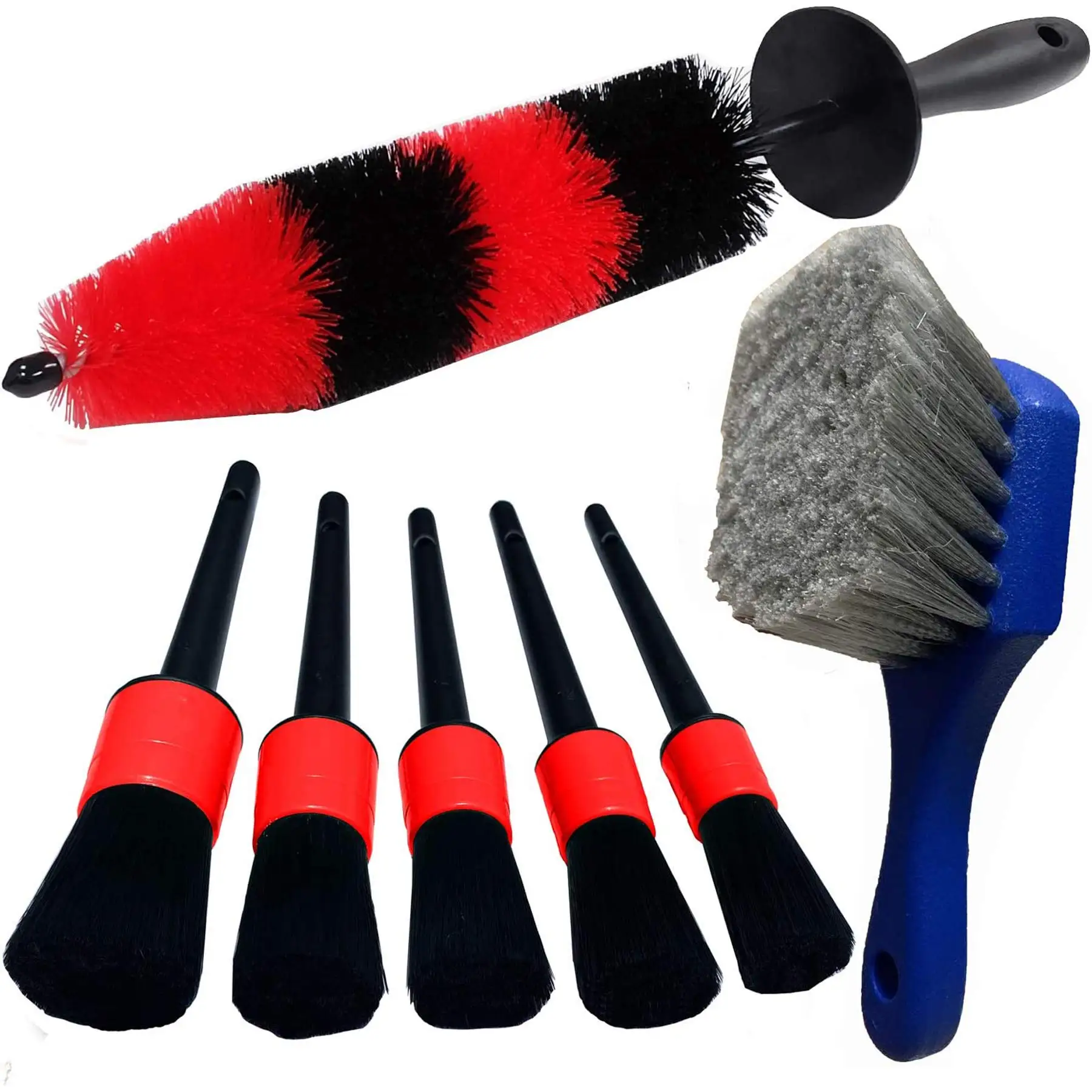 Car Wash Brush Kit Soft Fiber Cleaning Detailing Washing Products for Cars Washer Care Rim Tire Wheel Tyre Cleaner