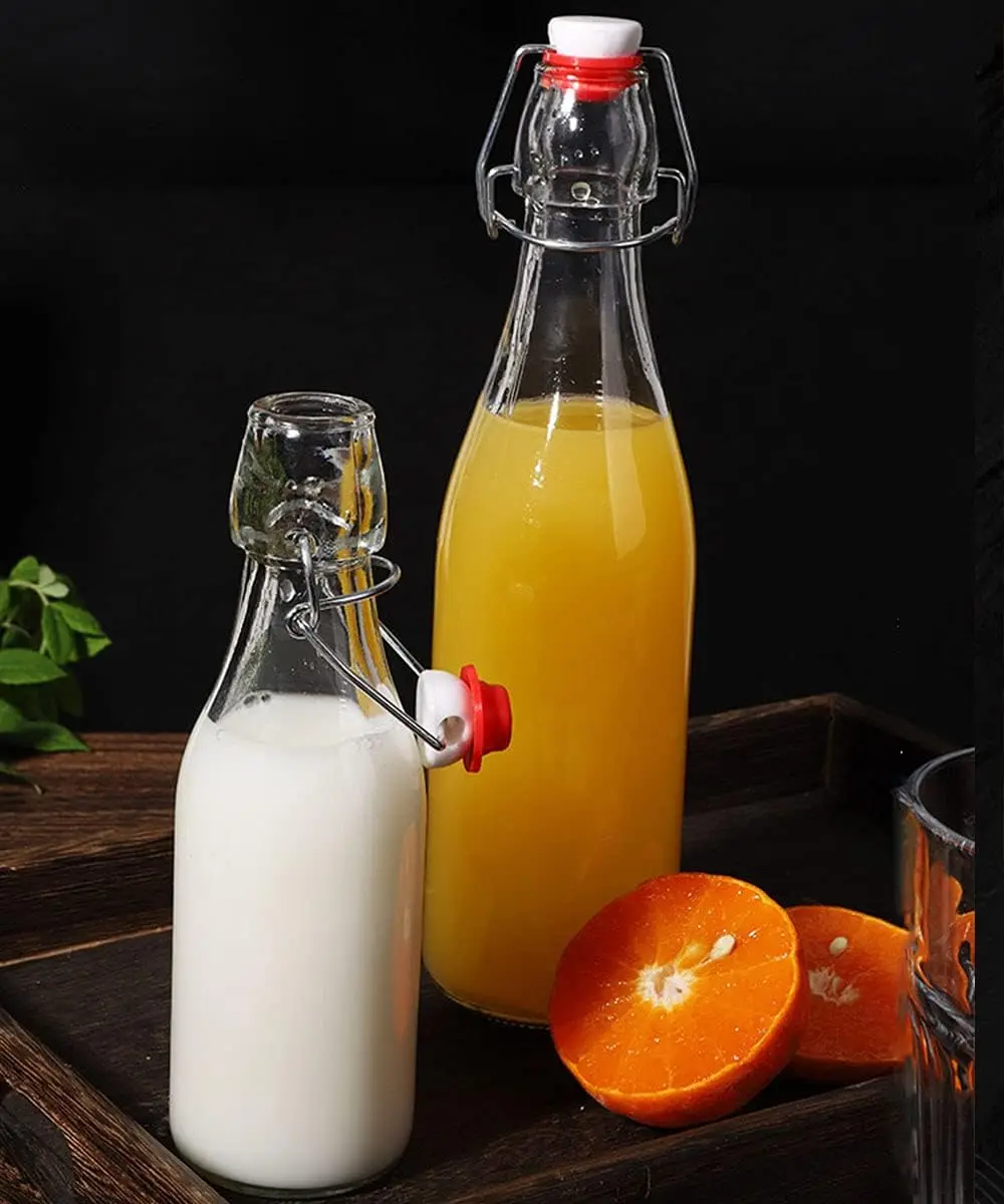 Стеклянные бутылки с откидной крышкой