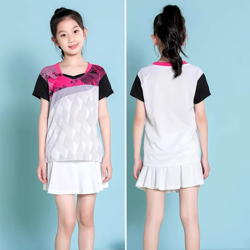 Kids Custom Short Sleeves Men Sports Tennis Wear Printed Shirt Quick Dry Tennis Jersey Set