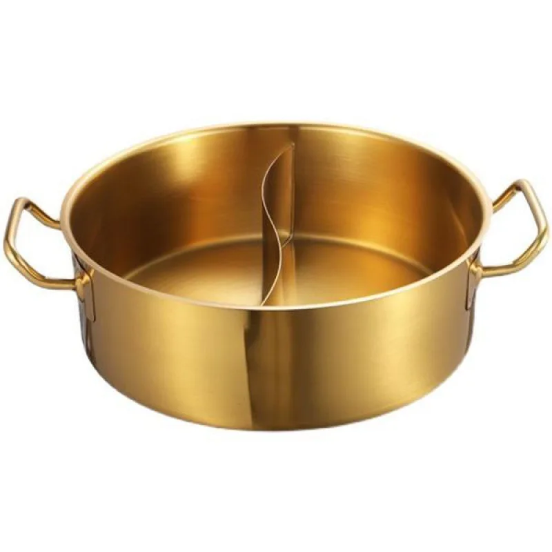 Stainless Steel 3 layer Bottom Two-flavor hotpot Shabu Double Lattice Soup Mandarin Duck pot With Divider