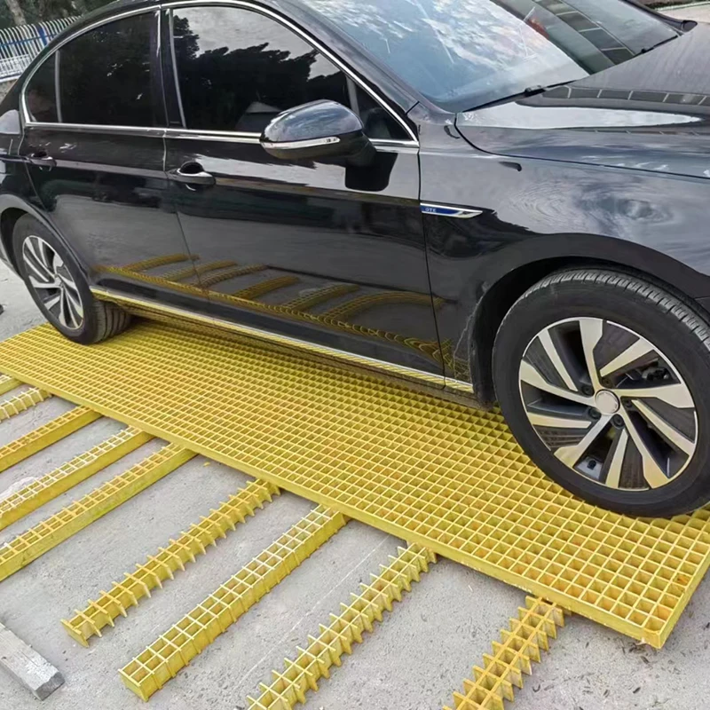 38*38*38 mm Car Wash Trench Drain Grating frp Drainage Grating Floor Panel fiberglass walkway grating