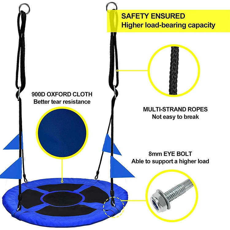 Square Oxford Fabric Outdoor Yard Children Kids Pillow Round Circular cloth Swing Seat Kid Spider Web Color Child Net Leisure