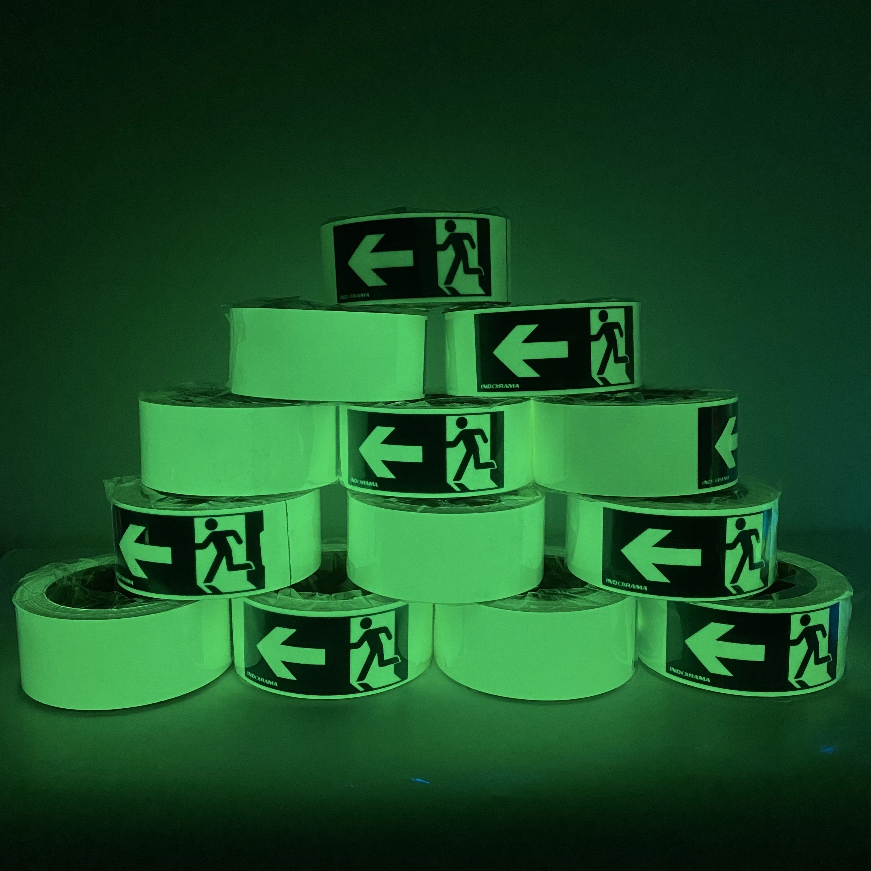 Printable tape luminous emergency exit safety tape glow in the dark photoluminescent tape for stairs