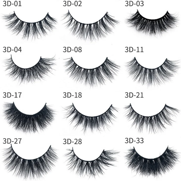 
3D mink false eyelash slender long mink eyelashes three-dimensional multi-layer dense manufacturers direct sale 