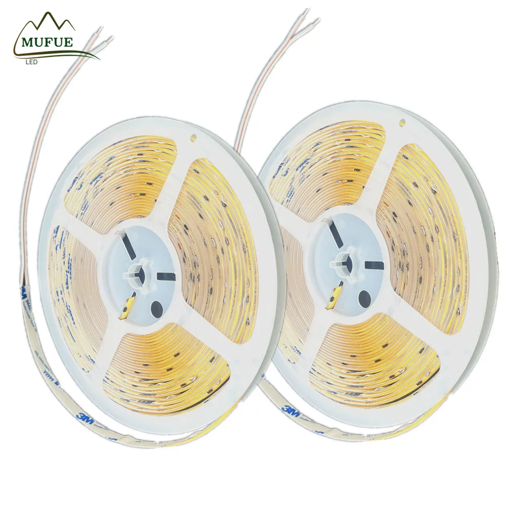 5W 10W 15W Flexible cob AC320 AC360 AC480 2.7MM 3MM width dot-free fcob led light strip