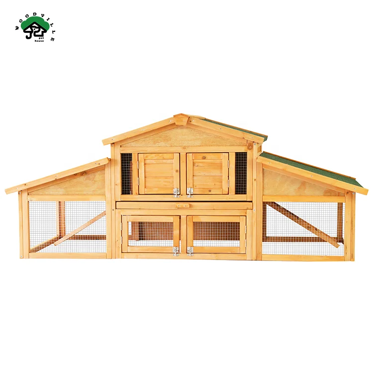 Wooden Rabbit House Rabbit Hutch Indoor Outdoor Wooden Industrial Large Rabbits Cage