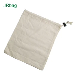 BSCI Factory Eco Friendly  Unbleached Reusable Organic Cotton Muslin Drawstring Produce Bag