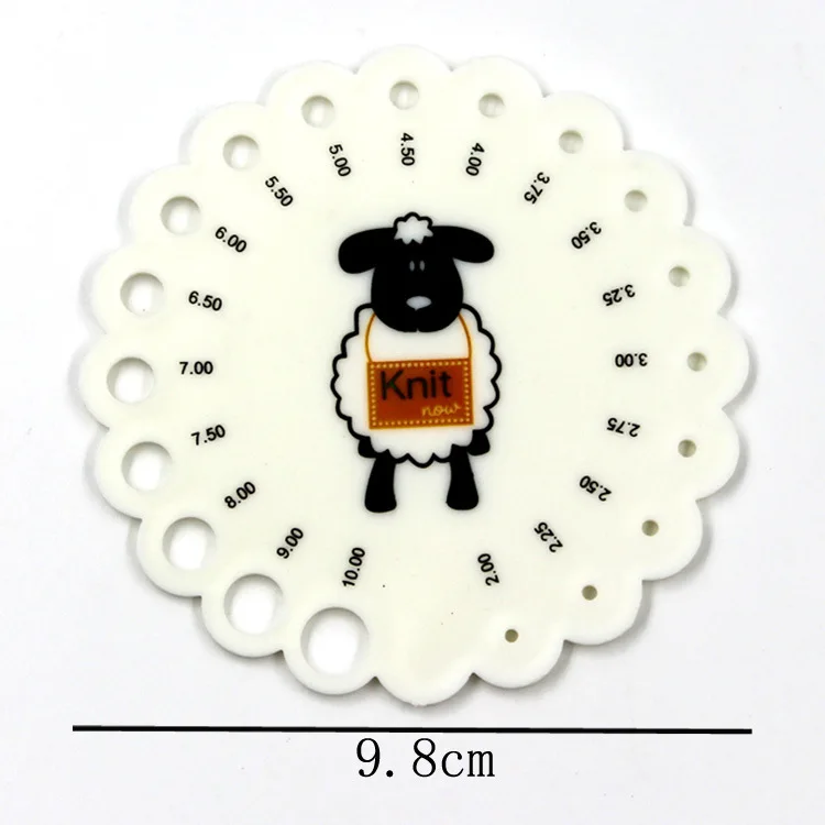 Charmkey Hot Sale Plastic Round Knit Needle Counter Tool 2.0-10mm Knitting Gauge