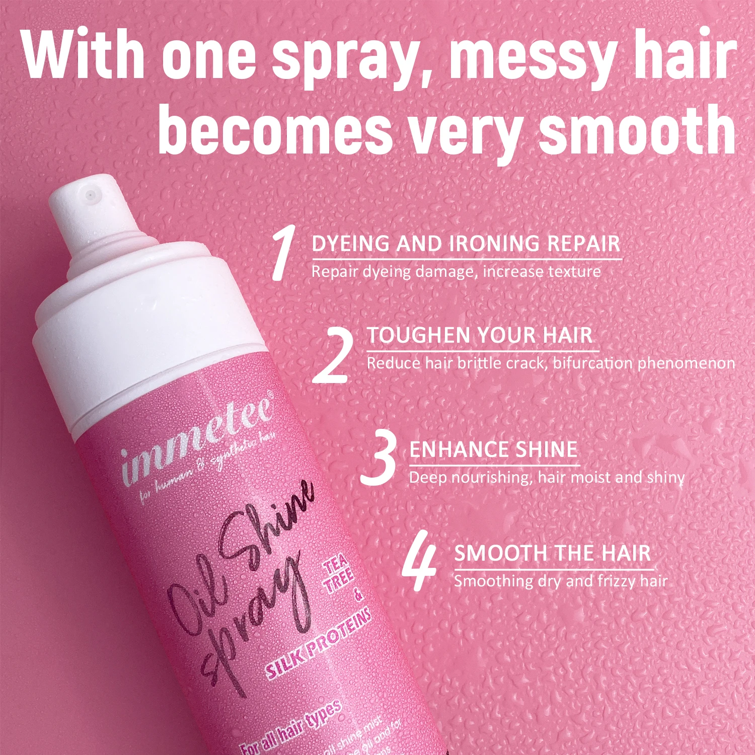 OEM/ODM Hair Oils Detangler Spray Organic Nourishing Anti Frizz Olive Oil Sheen Hair Spray