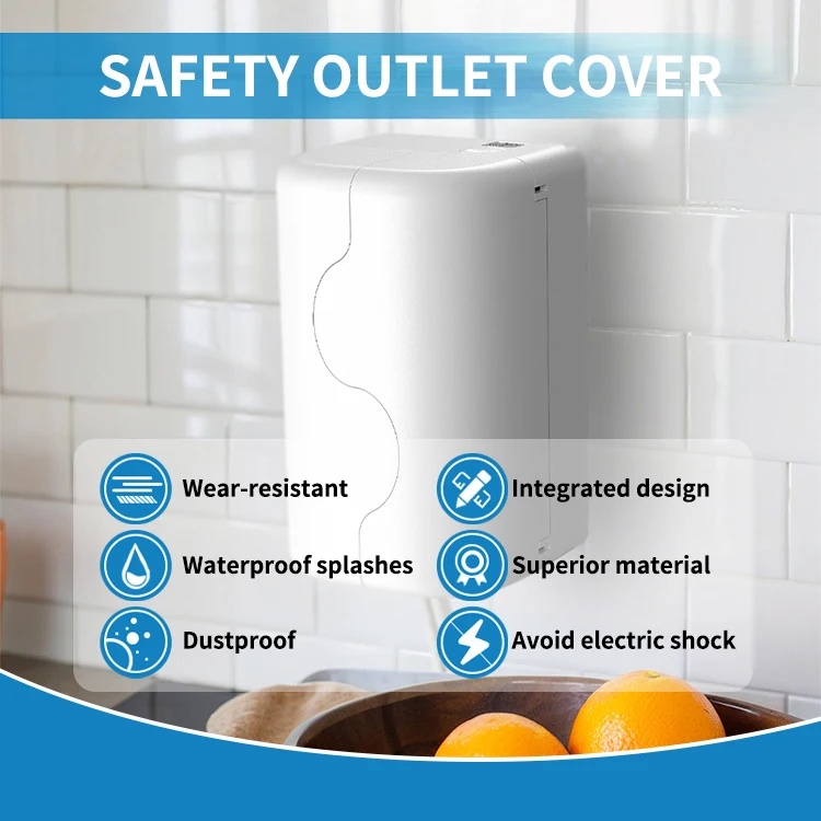 Twin Door Plug Cover Box Baby Proof Outlet Protector