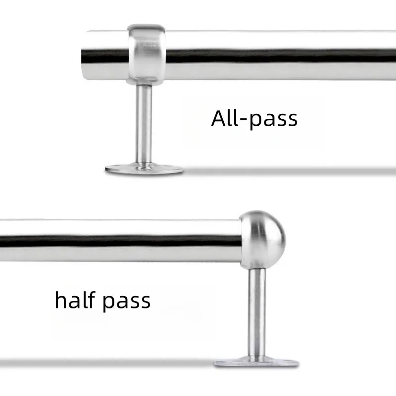 Thickened Stainless Steel Half-through Flange for Connects Clothes Rod 25mm Hole Wardrobe Pipe Bracket