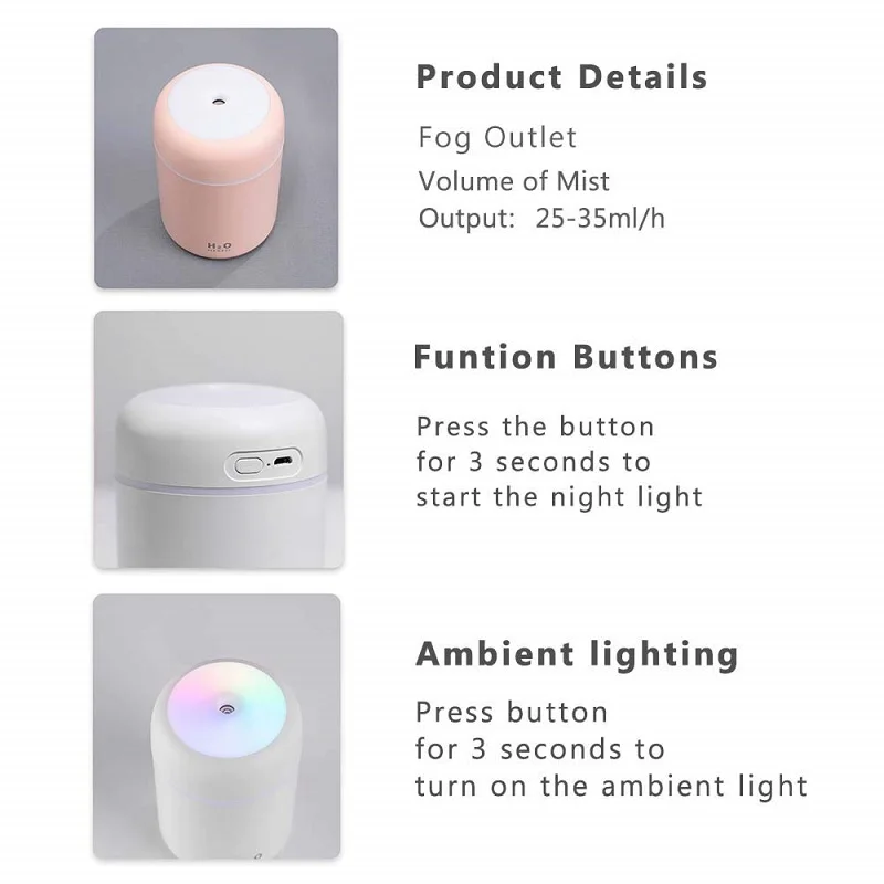 2022 Latest Mini Ultrasonic Atomizer USB Air Humidifier For Home Hotel Car School