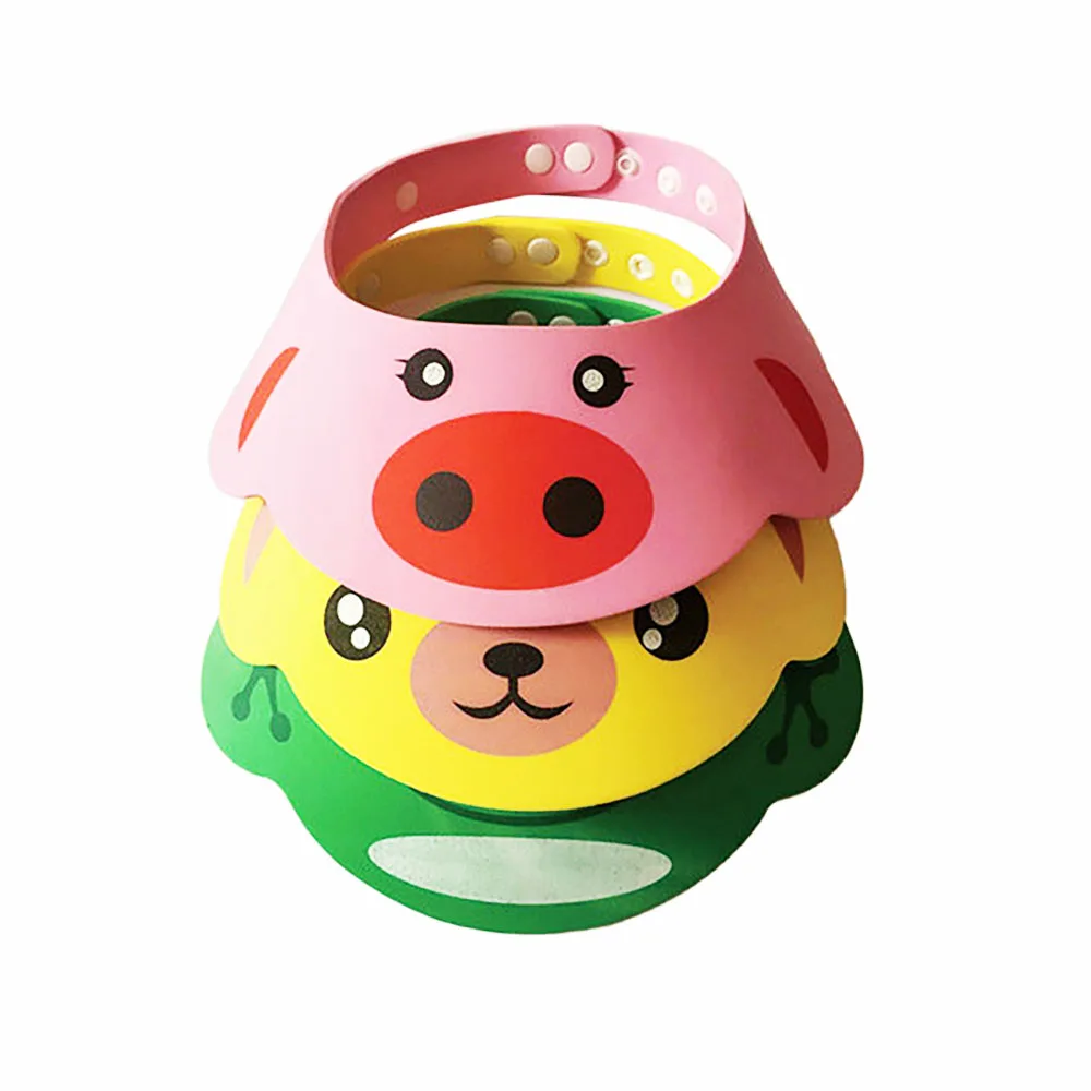 wholesale kids EVA shampooing bath hat adjustable animal shower cap