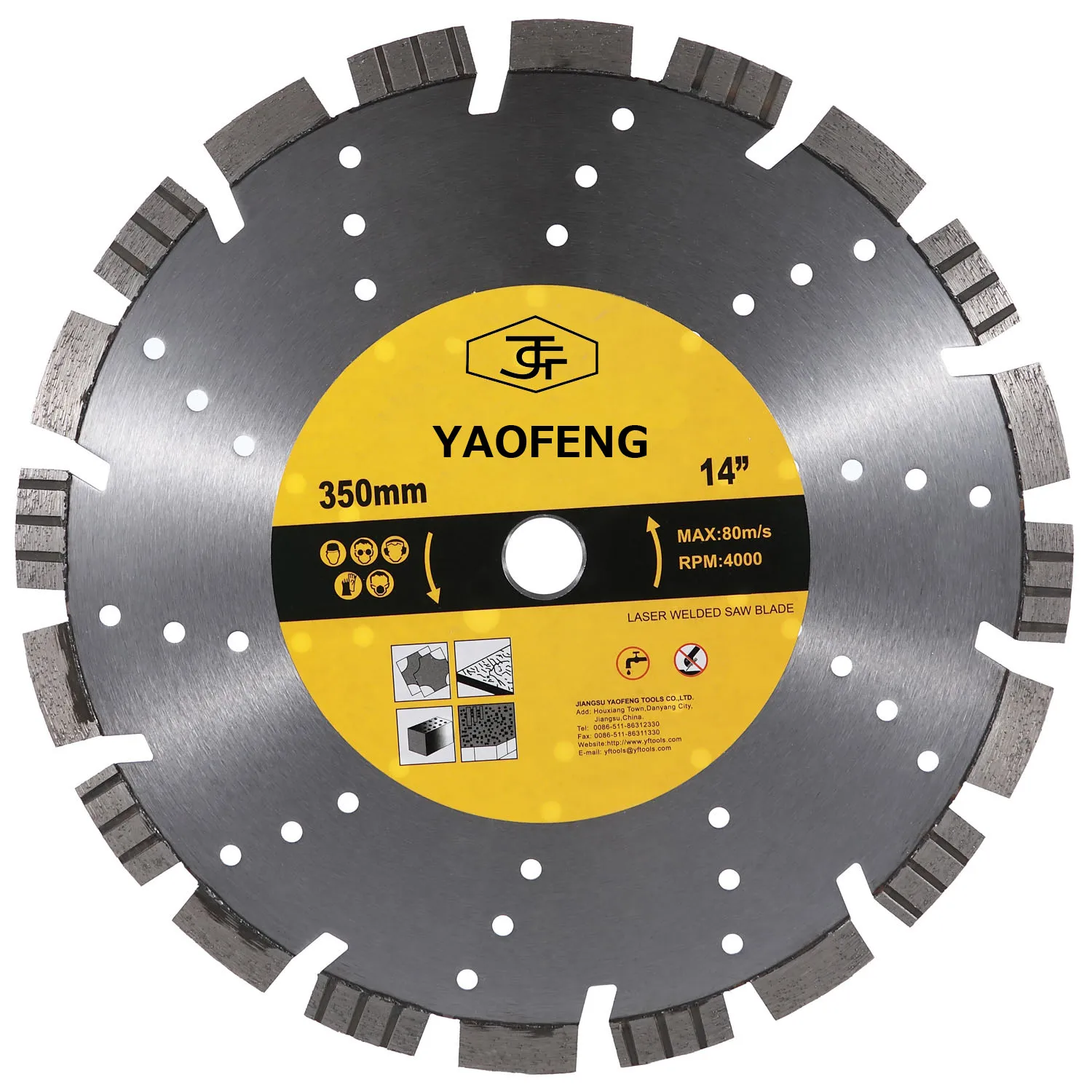 14in 350mm Professional Usage Laser Welded Diamond Saw Blade For Concrete Marble Granite Cutting
