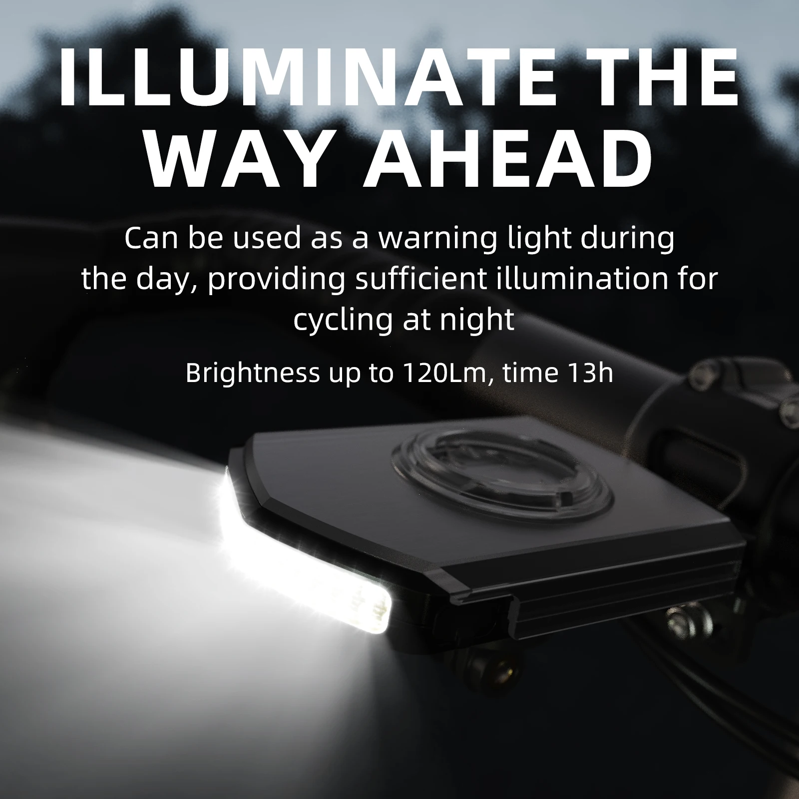 CYCLAMI Daytime Running Light LED Compatible with iGPSPORT XOSS Garmin Bicycle Computer Bike Safety Side Visibility Headlight