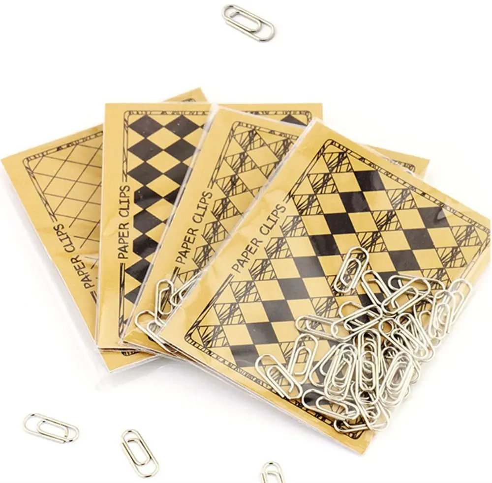50pcs nickel plated mini metal paper clips for school,office using