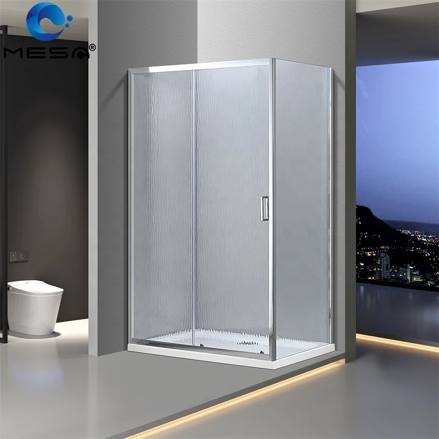 Square corner shower enclosure 1200 x 800 with rain glass shower door for sale