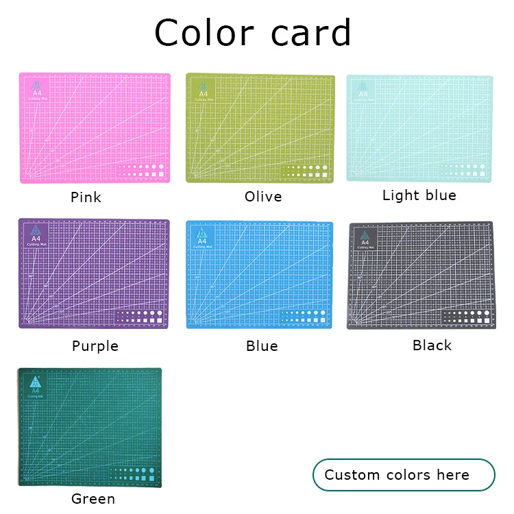Customize low moq PVC black purple pink a0 a4 diy self-healing 12x12 cutting mat for sewing