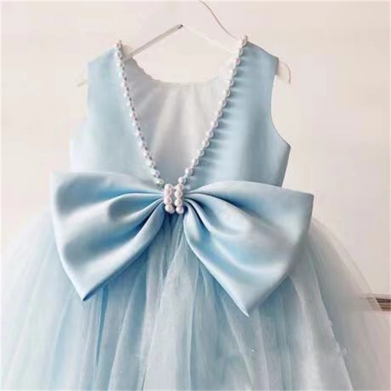 Children Piano Model Show Stage Clothes Dress Flower Girls Wedding Puffy Dresses Princess Birthday Party Evening Dresses