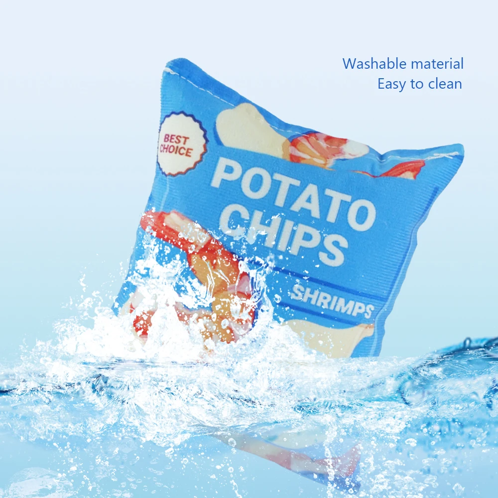Pet Toys for Dogs Chewing Sound Paper Squeaky Dog Toy Fruit Potato Chip Poker Bite Resistant Sound Plush Puppies Toy