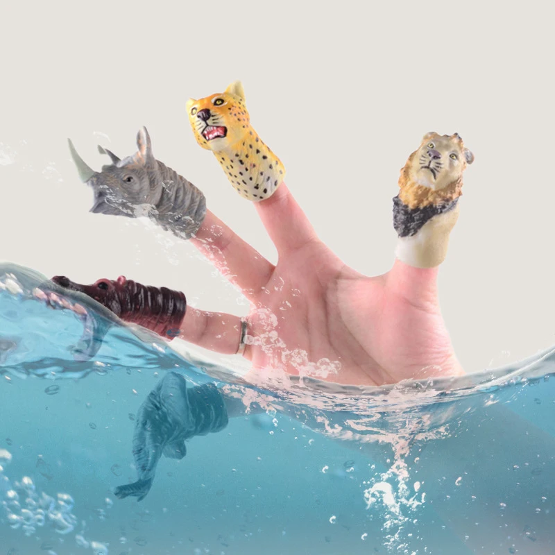 New Hot Sale Finger Puppet Toy Realistic Dinosaur Hand Puppet Toy Animal PVC Picture PCS Plastic Color Material Origin Cartons