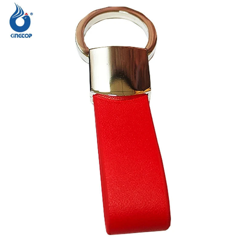 Factory Wholesale Metal Leather Keychain LOGO Engraving Laser PU Leather Keychain