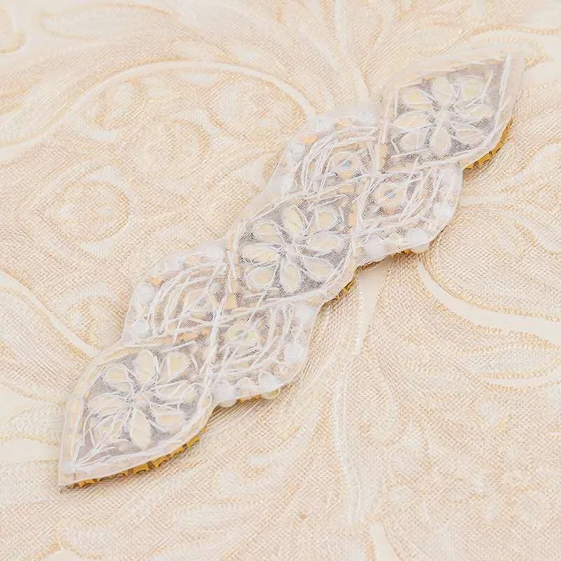 Wholesale Rhinestone applique  Wedding dress rhinestone trims  Beaded sewing bridal crystal silver rhinestone applique