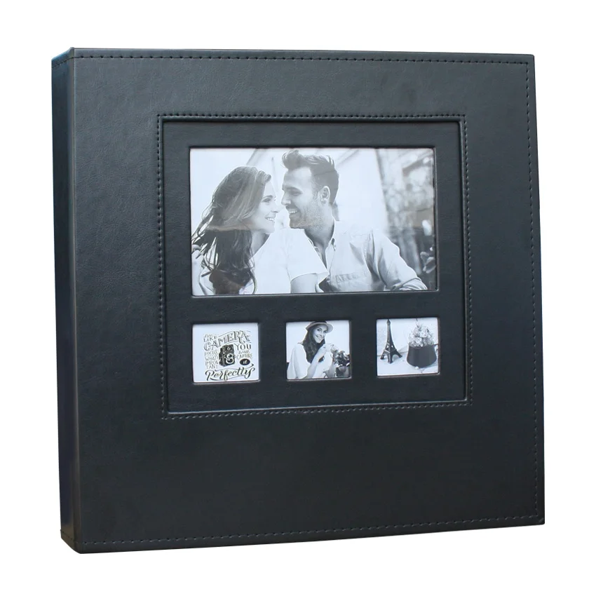 2020 Новое поступление, кожаный фотоальбом, самоклеящийся лист, сделай сам, семейный фотоальбом для скрапбукинга, 315*325 мм, окно, Обложка, альбом для фотографий