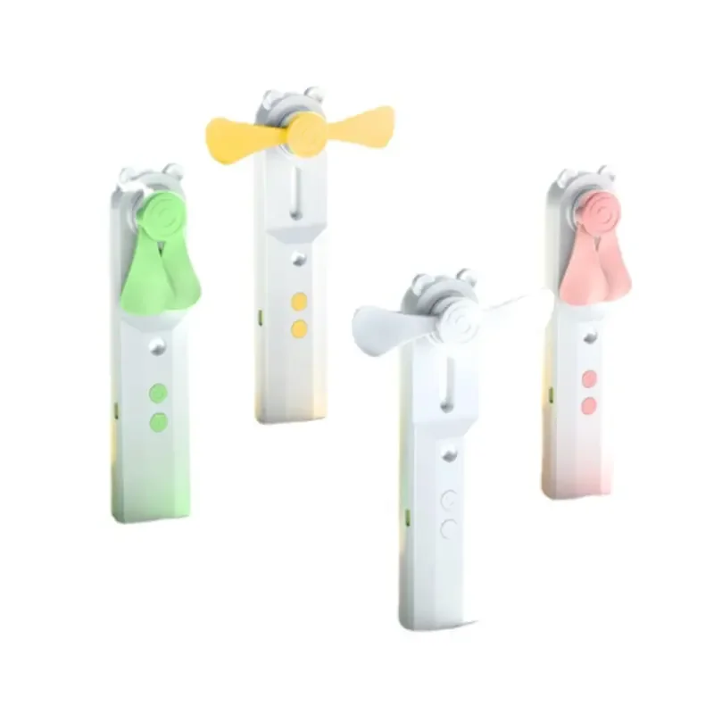 Wholesale Home 500mAh Portable 2 in 1 USB Fan Humidifier Handheld Nano Facial Steamer Mini Face Hydration Mist Spray Fan Outdoor