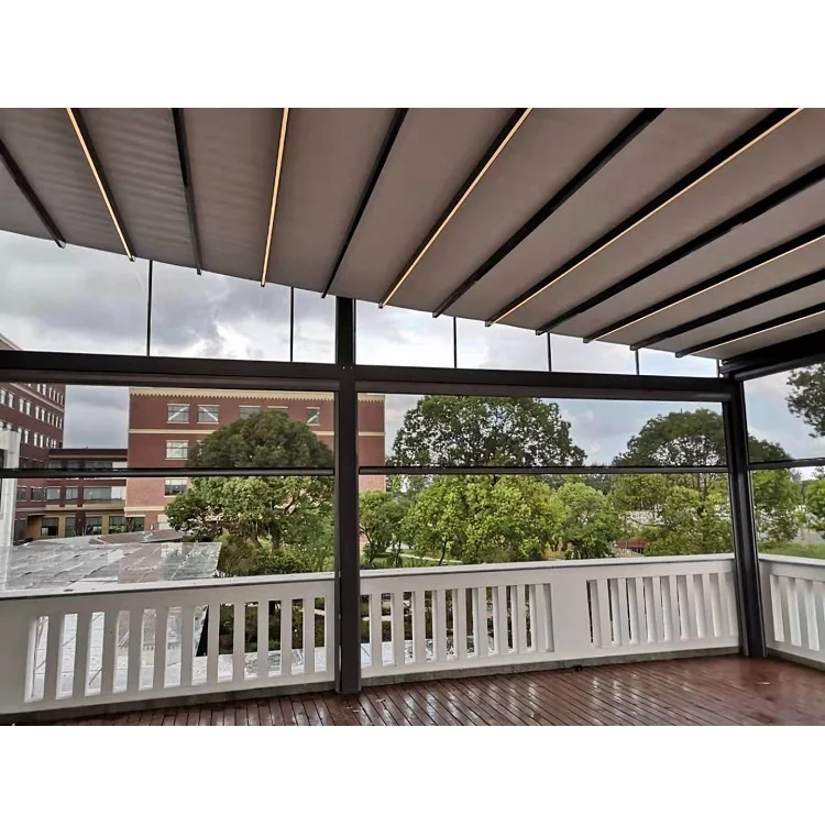 Outdoor Aluminum Folding Roof Motorized Pergola System Retractable Patio Awning high quality outdoor pergola