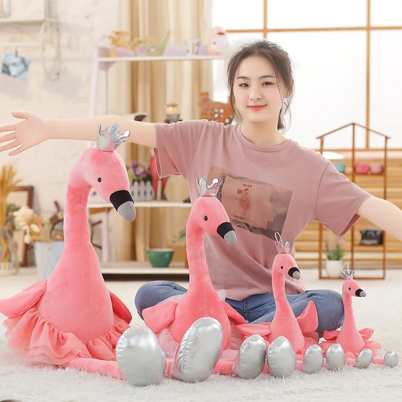 Custom Wholesale Cute Ballerina Flamingo Stuffed Plush Toys for Children Dance Ballet Swan Plushie Doll Bird Animal Peluche