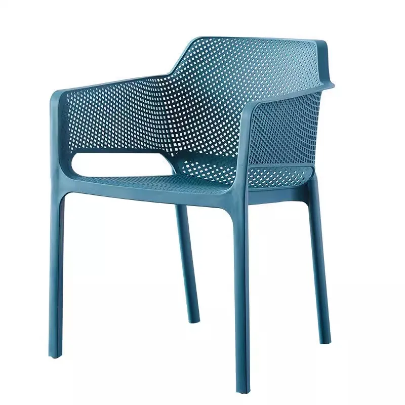 Modern and minimalist outdoor plastic home backrest leisure restaurant armchair Nordic dining chair
