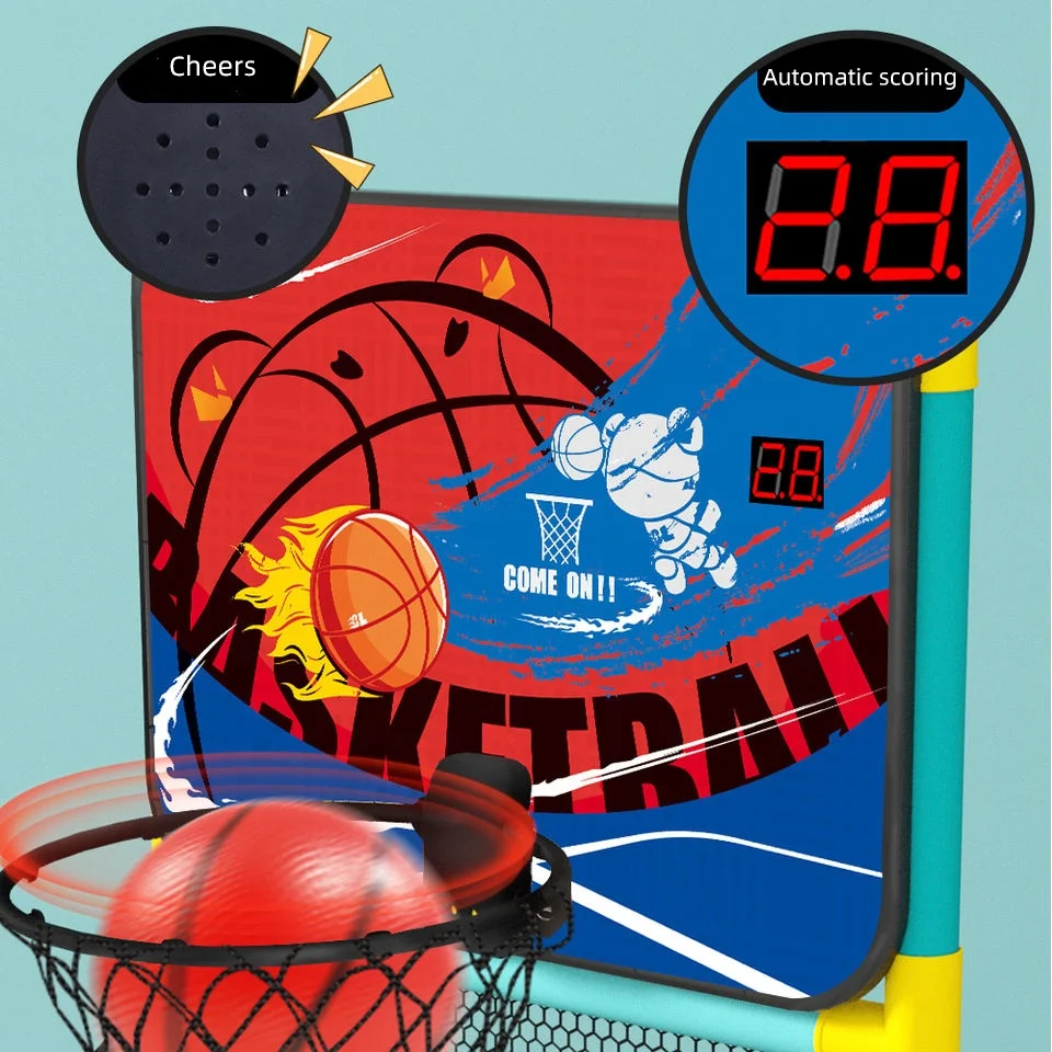 New Hot Sale 2 in 1 Kids Sports Game Basketball Soccer Basketball Hoop Soccer Goal Set with Scoring Function