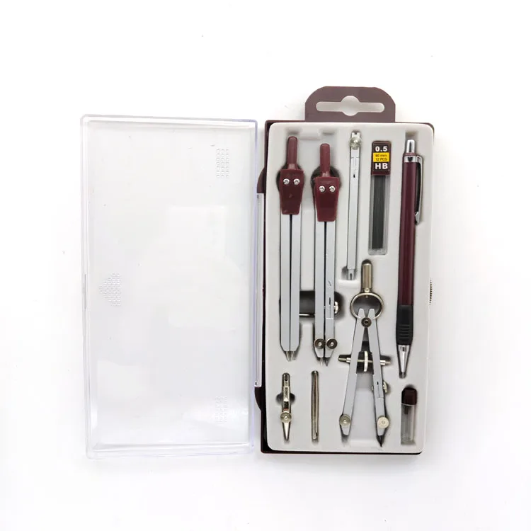 All in One Professional 9pcs Mathematical Instruments Geometry Set Maths for Drawing