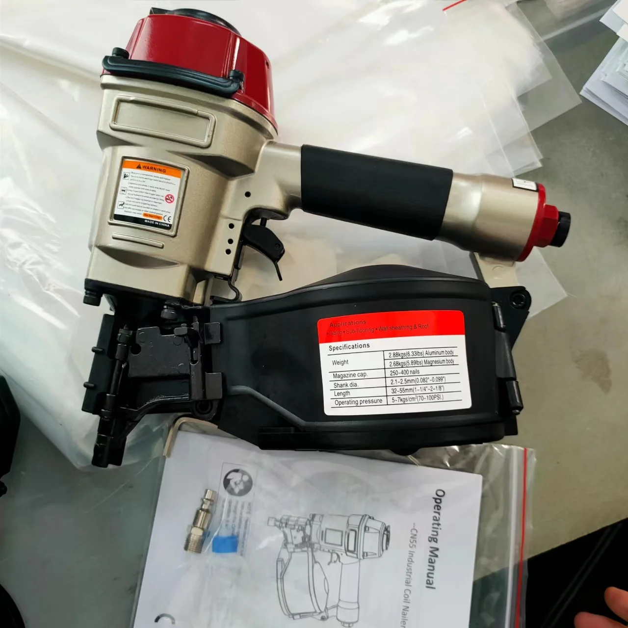 Coil Nail Gun Factory ,CN55 CN70 CN80 CN90 CN100 Air Nail Gun For Pallet Coil Nails