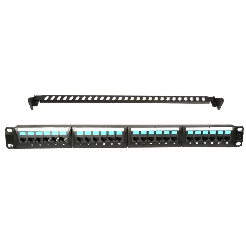 Factory Sale 16 24 50 port Cat5e Cat6a cat7 cat6 UTP patch panel rack stp 24 port patch panel